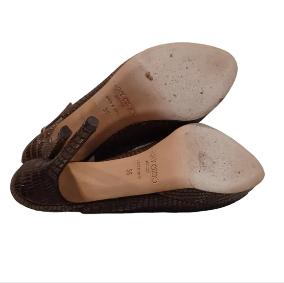 Jimmy Choo Elazer slingback peep toe sandals heels shoes - Picture 8 of 10